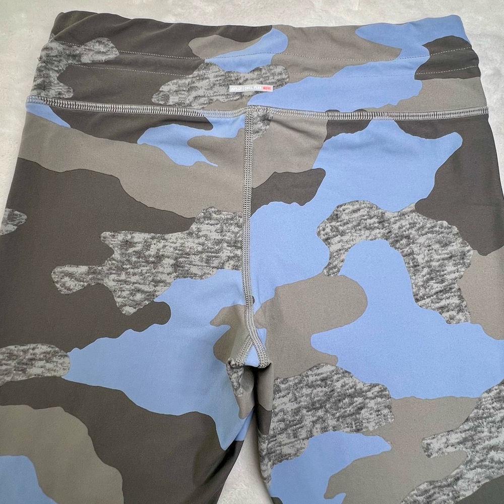 aerie Camo Leggings Drawstring Chill Play Move Gym Workout Gray Blue Medium M - Picture 7 of 15